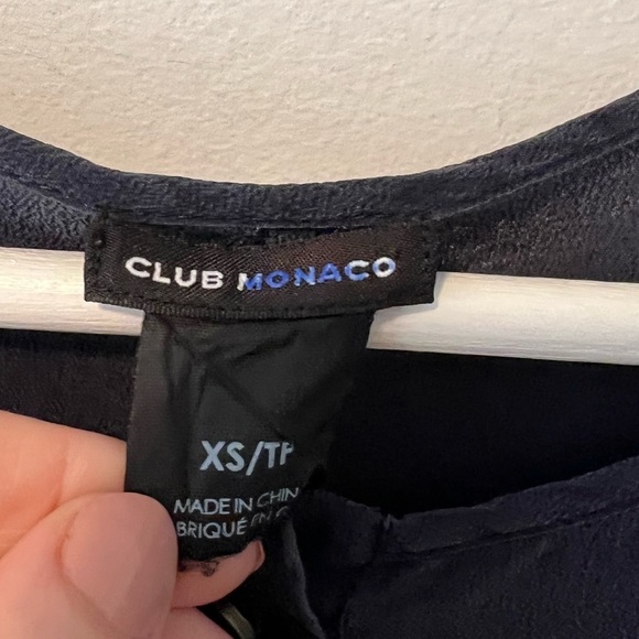Club Monaco 100% Silk Navy Blouse - Picture 5 of 9